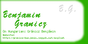 benjamin granicz business card