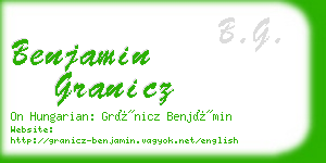 benjamin granicz business card